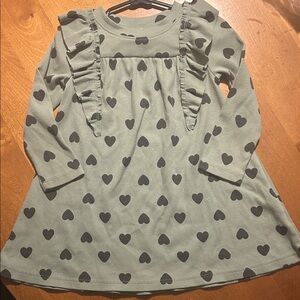 Cat & Jack greenish Heart Pattern Dress